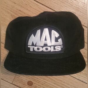 Vintage Black Mac Tools Corduroy Cap Made in USA